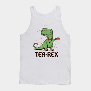 Tea Rex- Funny Tea drinking Dinosaur Tank Top